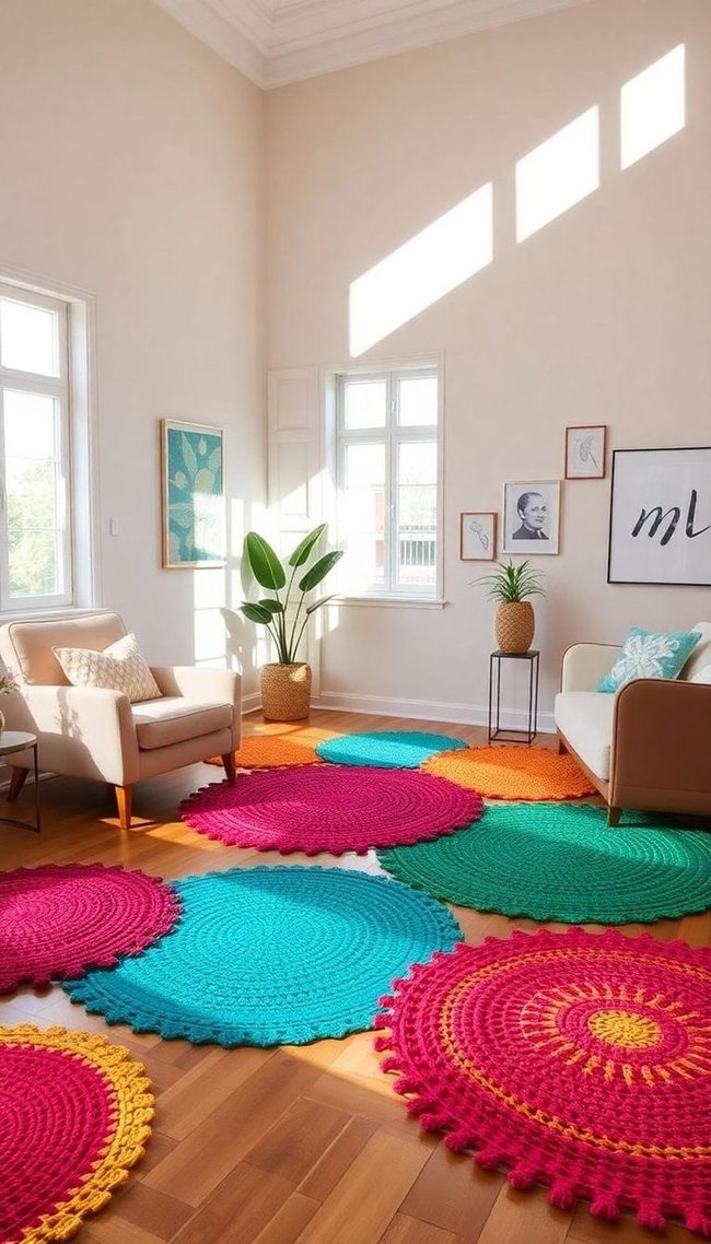 Colorful Handmade Crochet Rugs