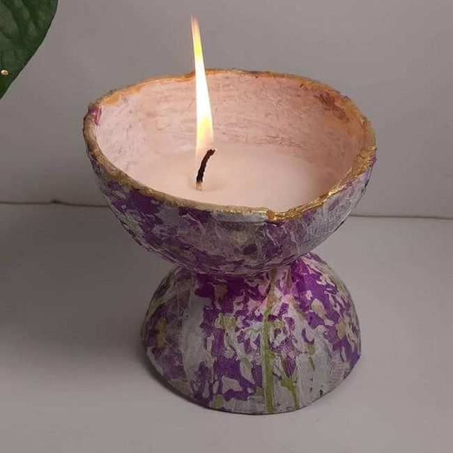 Coconut Shell Floral Light