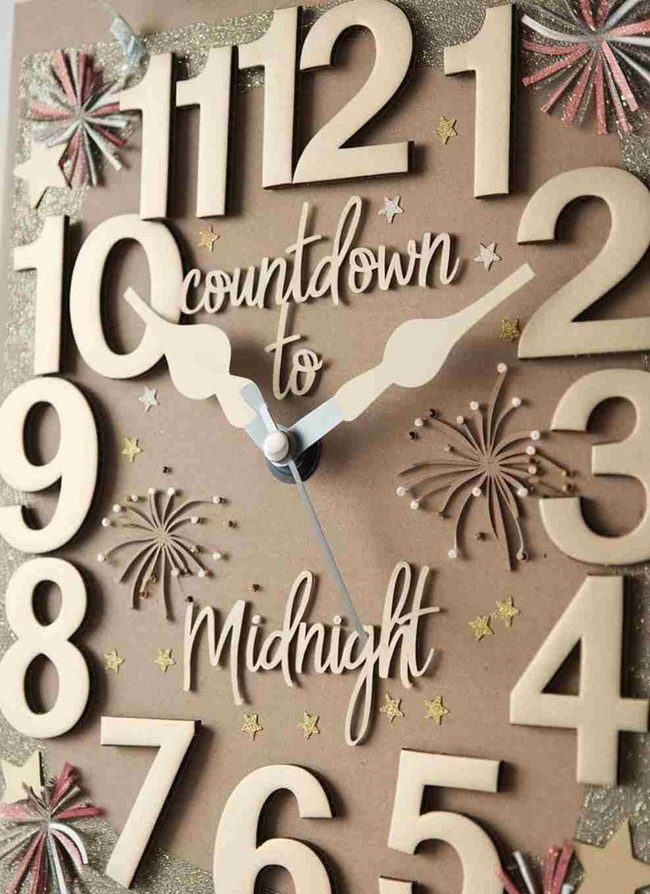 Glittered Cardboard Countdown Clock