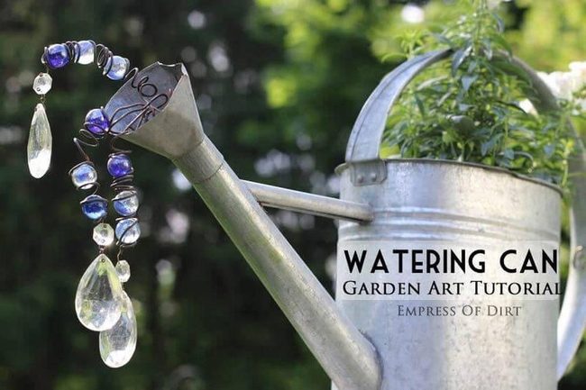 Crystal-Studded Garden Watering Can