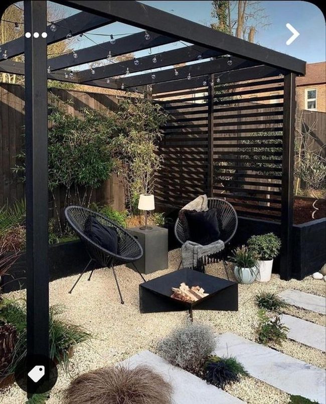 Black Metal Patio String Lights