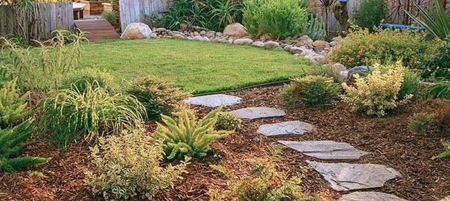 Mulch Pathways Through Flowering Gardens