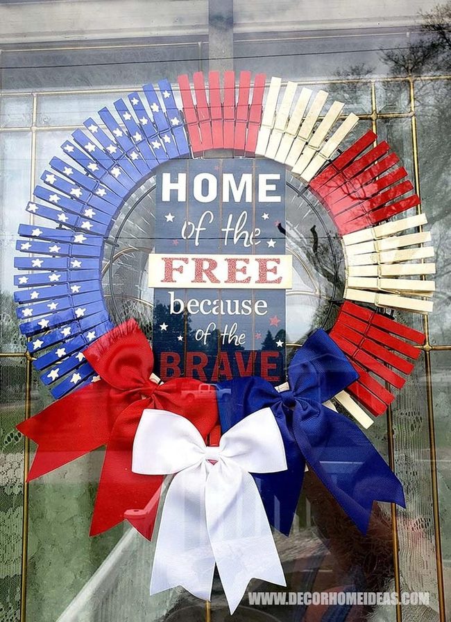 Patriotic Clothespin Door Wreath