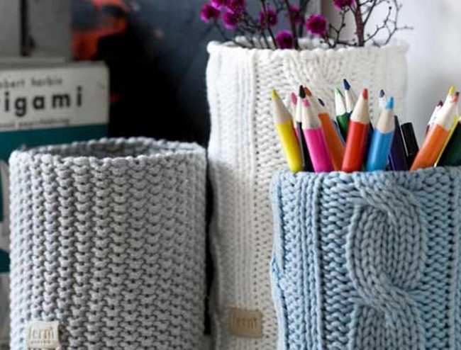 Chunky Knit Pencil Holders