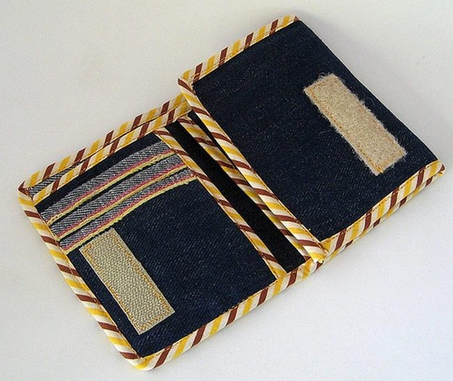 Dark Denim Striped Wallet
