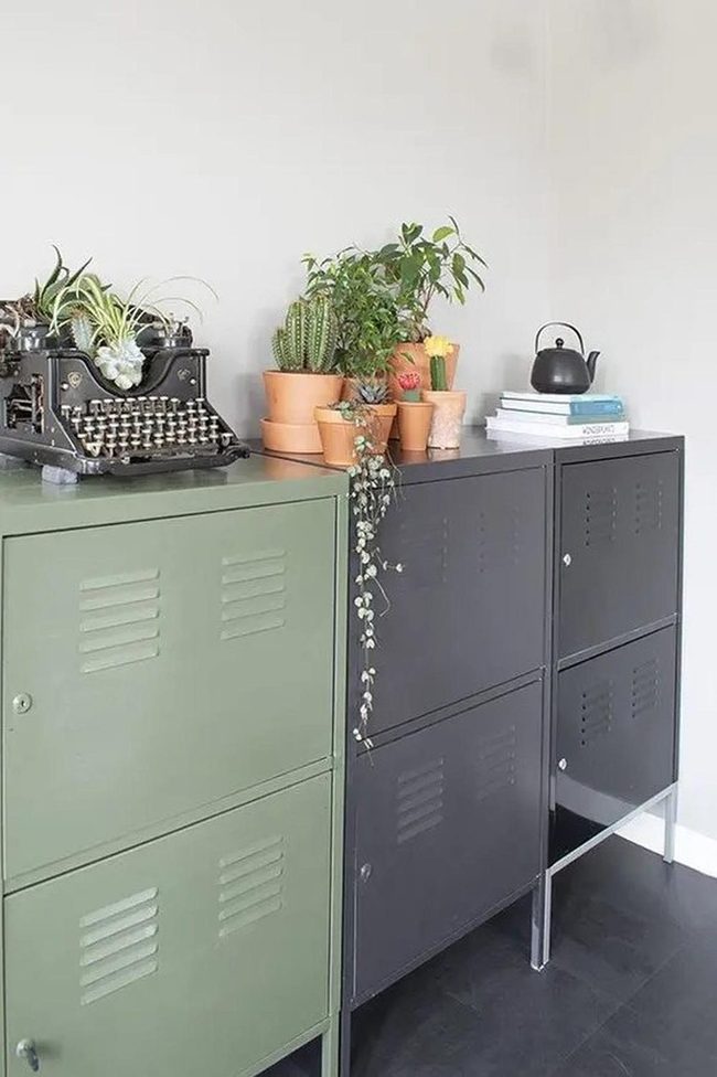 Green Metal Industrial Cabinets