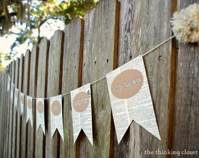 Recycled Paper Flag Garland