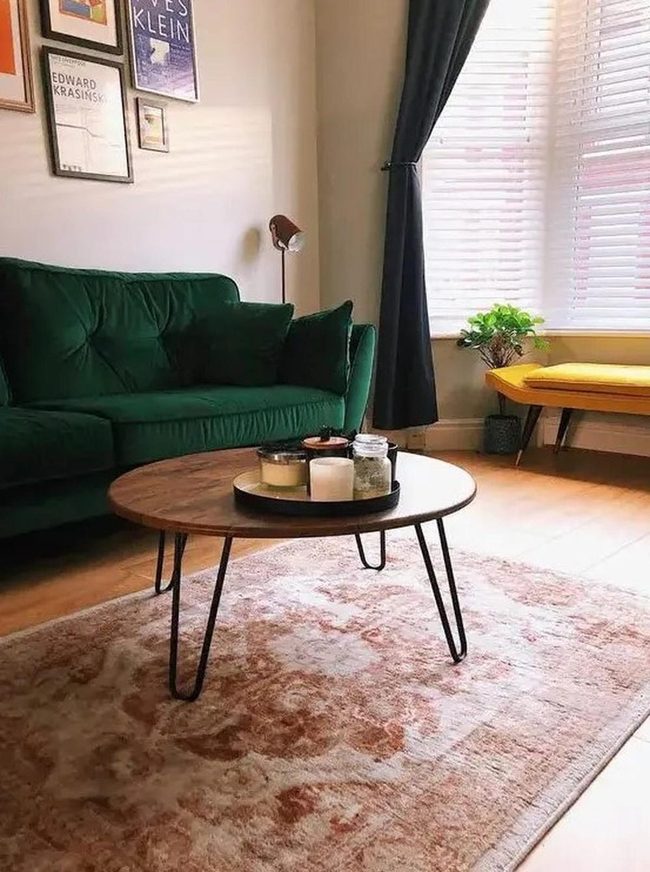 Emerald Seating With Golden Accents