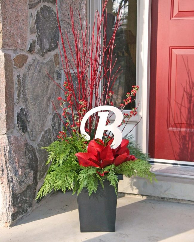 Monogram Planter With Twinkling Lights