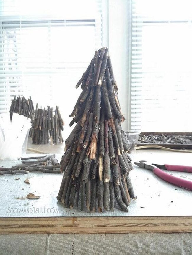Branching Brown Wooden Centerpiece