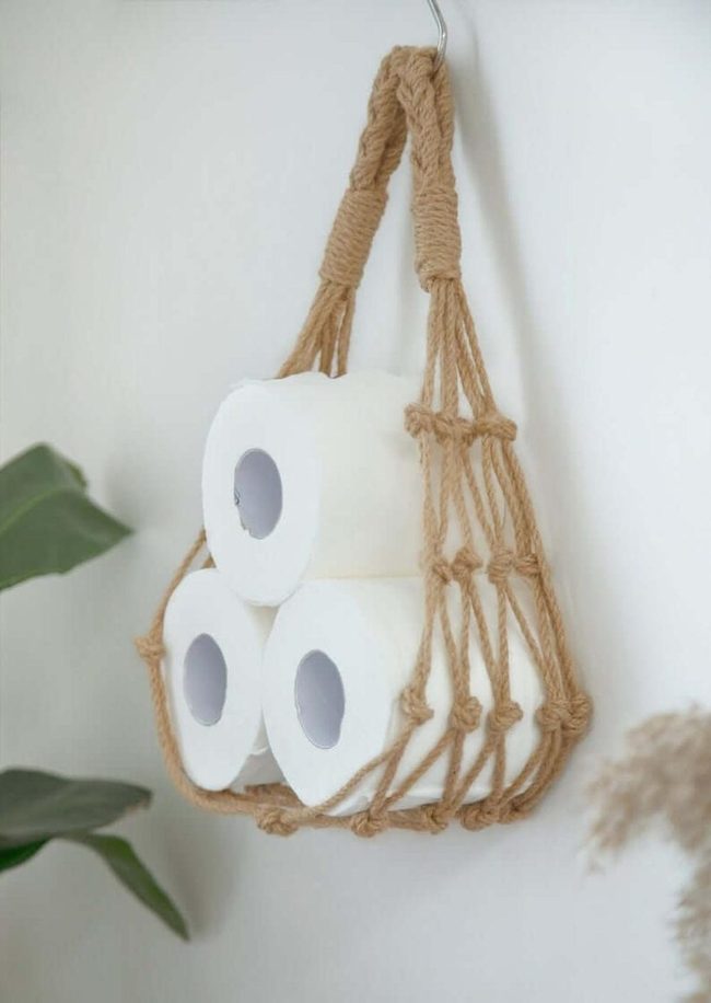 Macrame Jute Toilet Paper Holder