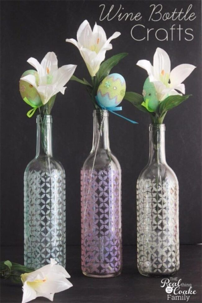 Repurposed Glass Bottles As Flower Vases