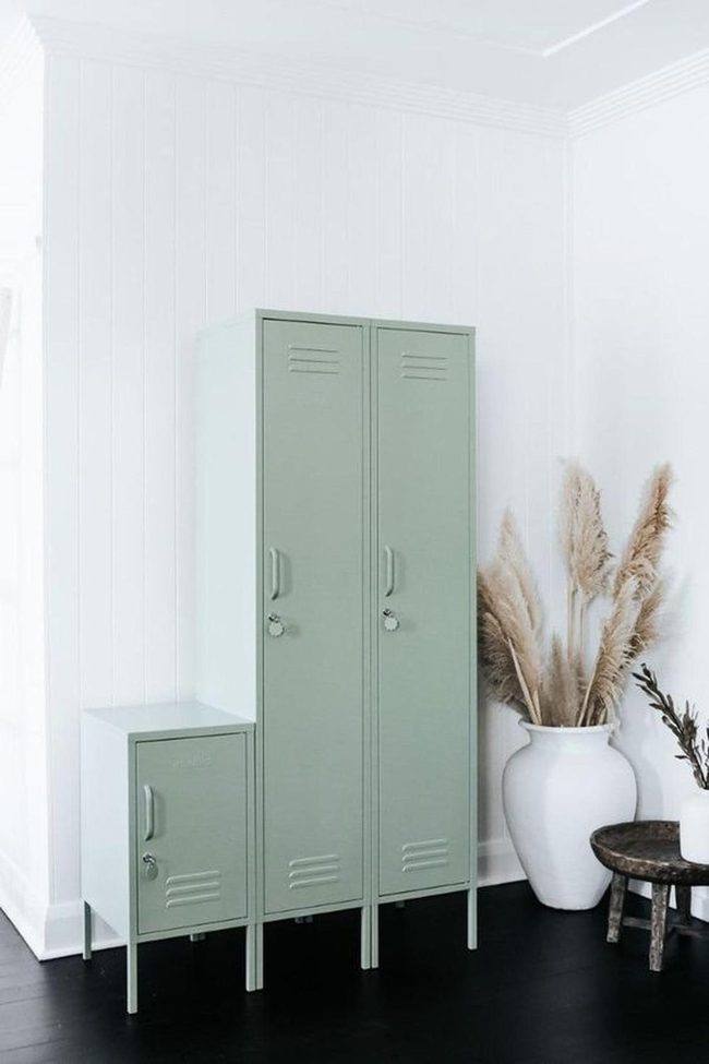 Pale Green Lockers, White Walls