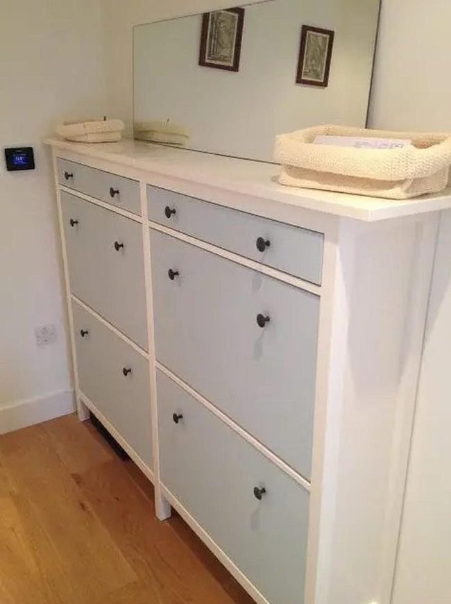 Gray Dresser, Natural Wood Floors