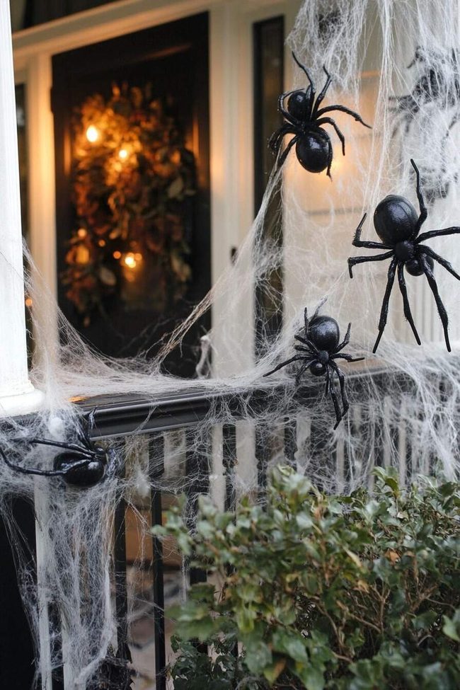White Cobweb Draping For Halloween