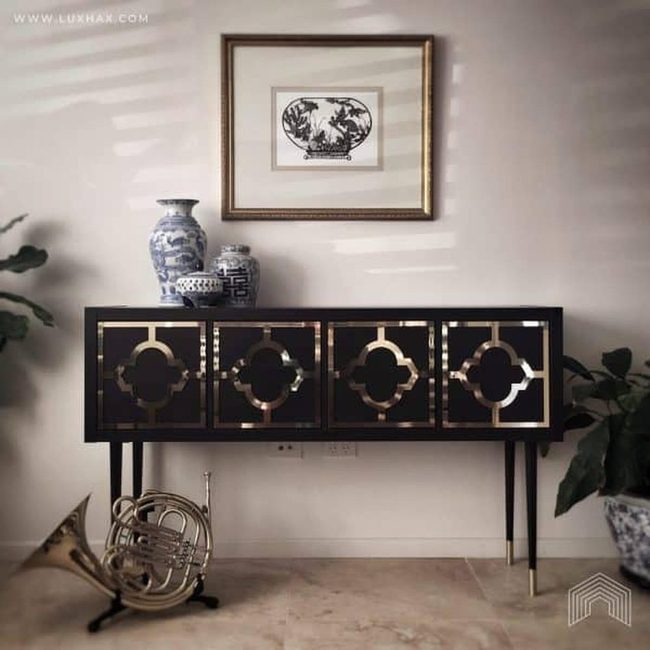 Gold Mirrored Kallax Console Table