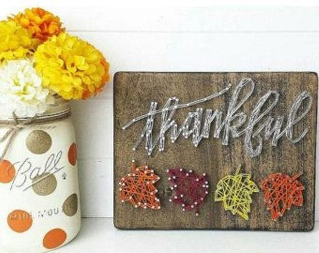 Dark Wood Gratitude With Golden Accents