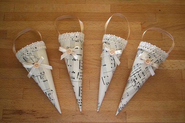 Sheet Music Gift Cones