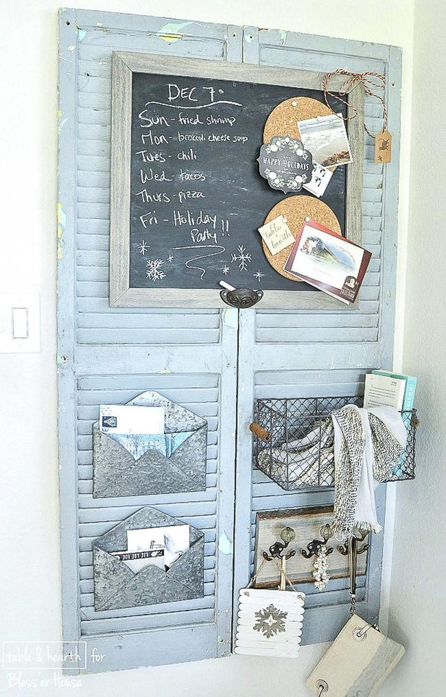Light Blue Shutter Wall Command Center