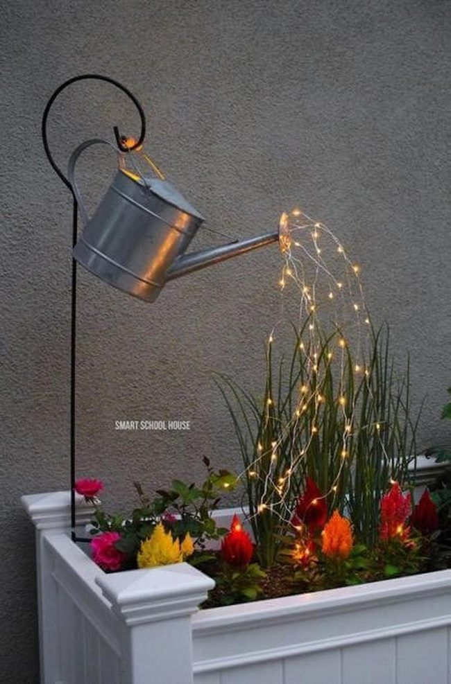 Glowing Watering Can Garden Feature