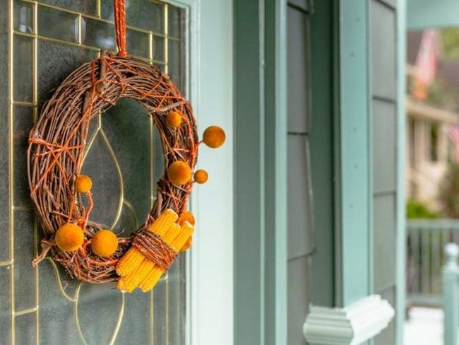 Orange Corn Autumn Wreath