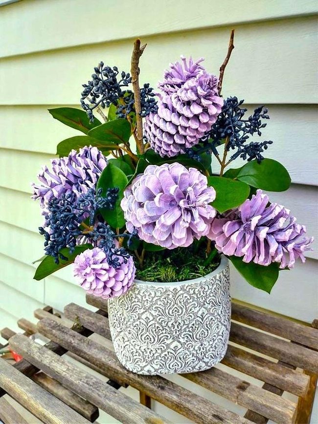 Painted Pinecone Lilac Clusters