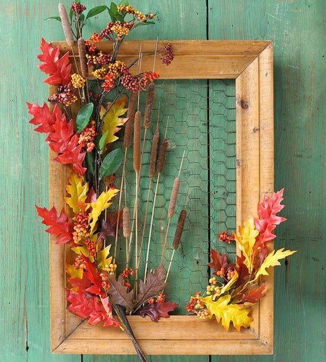 Crimson Leaves On Weathered Wood