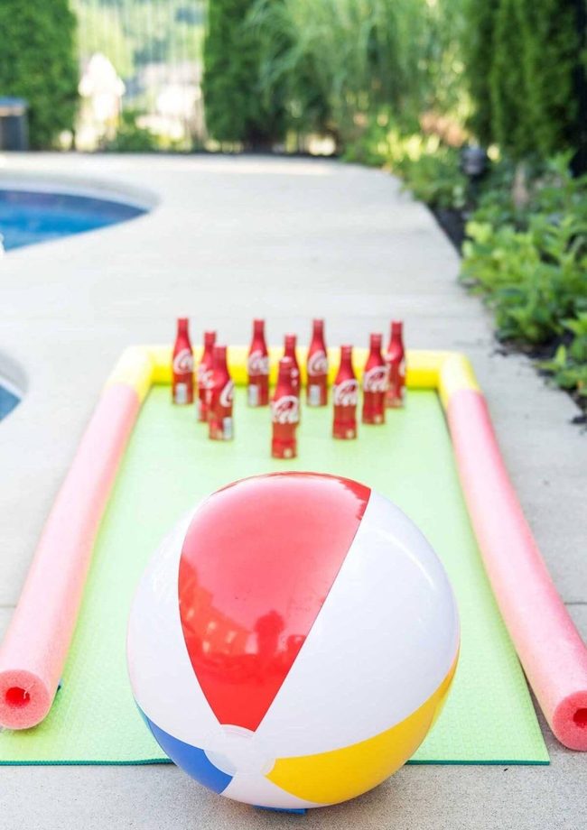 Painted Bottle Bowling Game