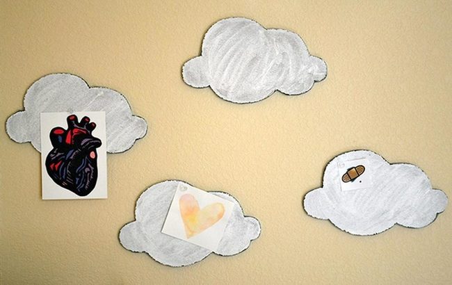 Pale Yellow Paper Clouds