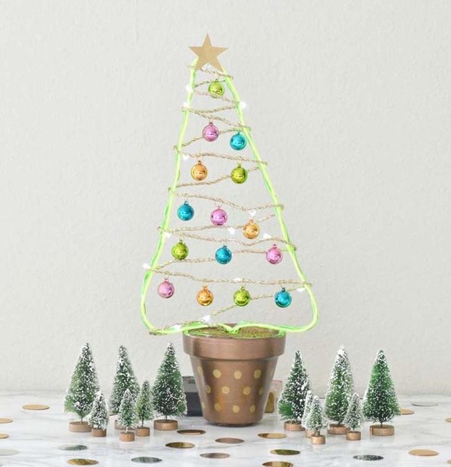 Terracotta Pot Tree With Warm Lights