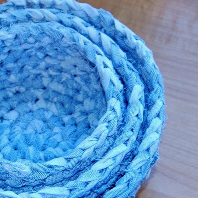 Blue Woven Storage Baskets