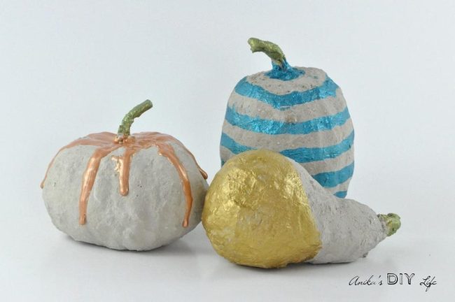 Gilded Pumpkins, Artistic Drip