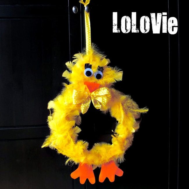 Yellow Feathered Chick Wreath