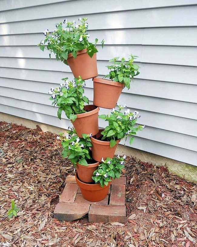 Tilted Terracotta Tower Garden
