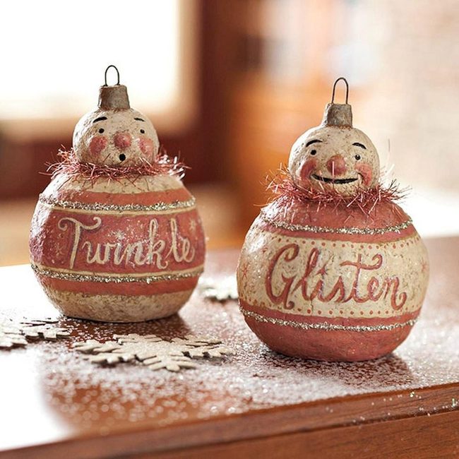 Red Ceramic Sparkle Figures