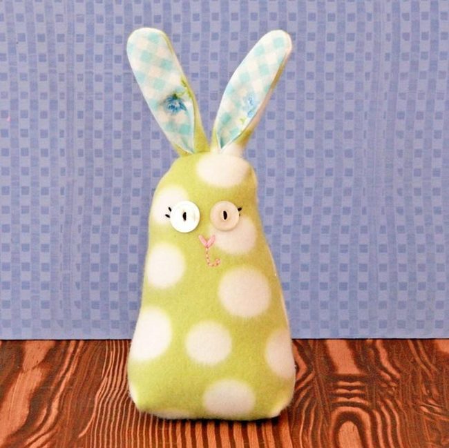 Green Spotted Handmade Bunny
