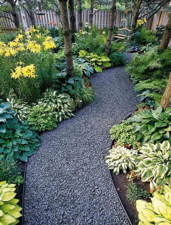 Gravel Path Through Layered Gardens