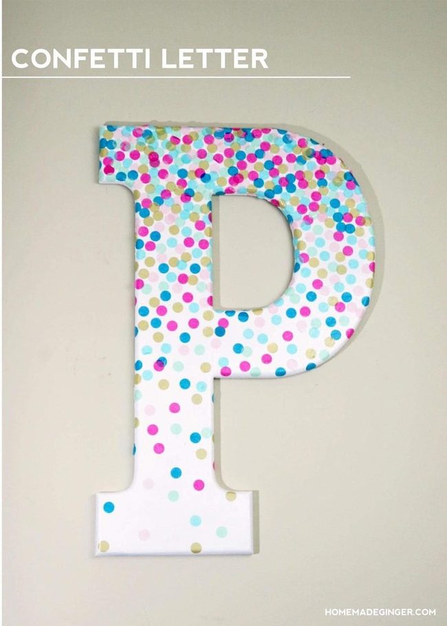 Colorful Confetti Letter Displays