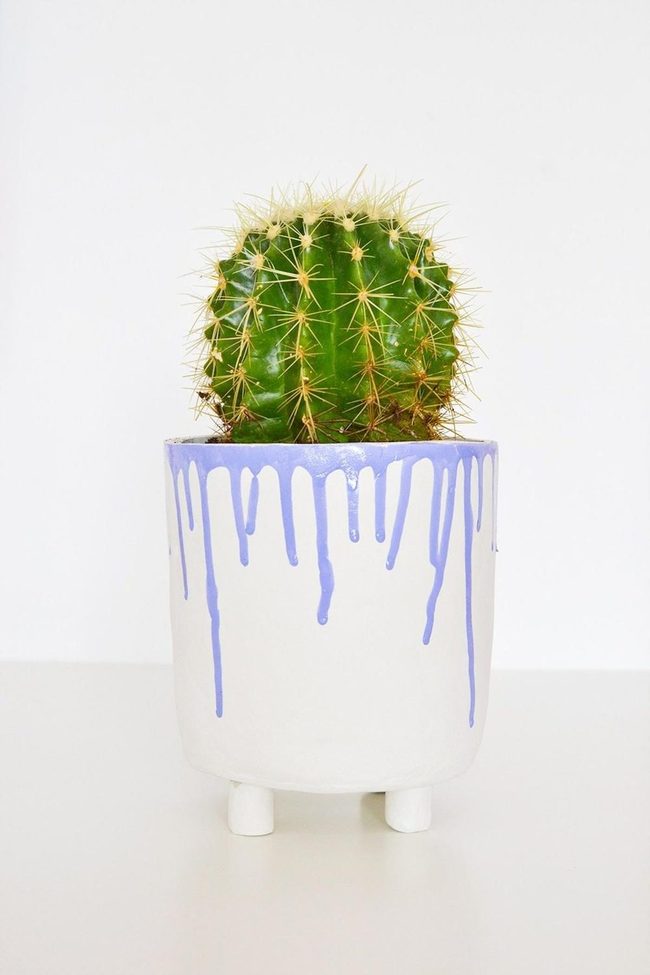 Purple Drip Cactus Ceramic