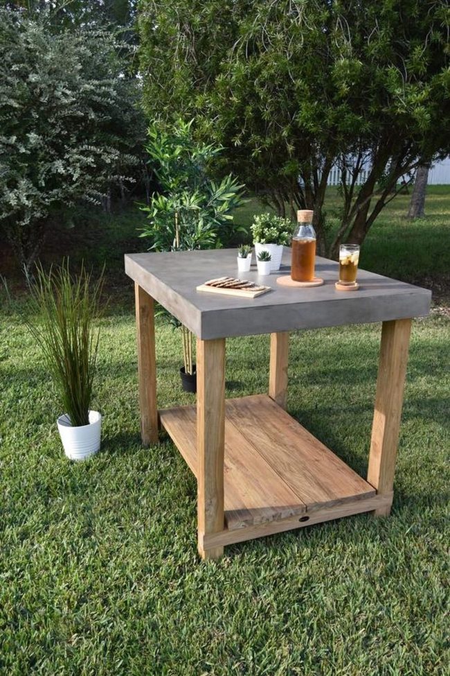 Gray Wood Outdoor Table