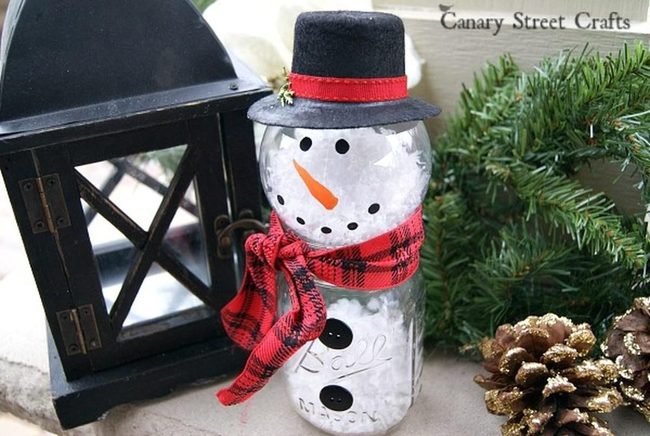 Painted Glass Snowmen With Scarves