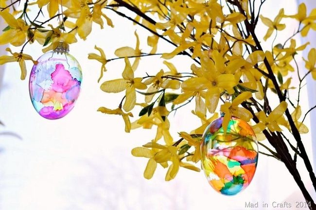 Yellow Blooms With Rainbow Glass
