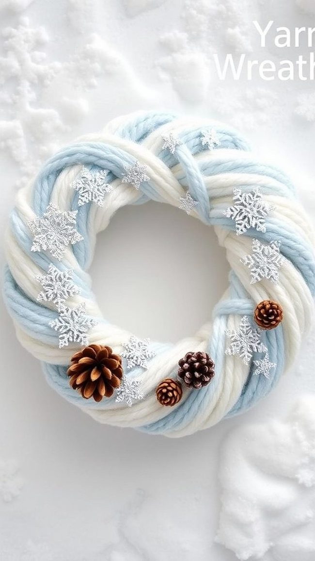 Frosted Yarn Snowflake Circle