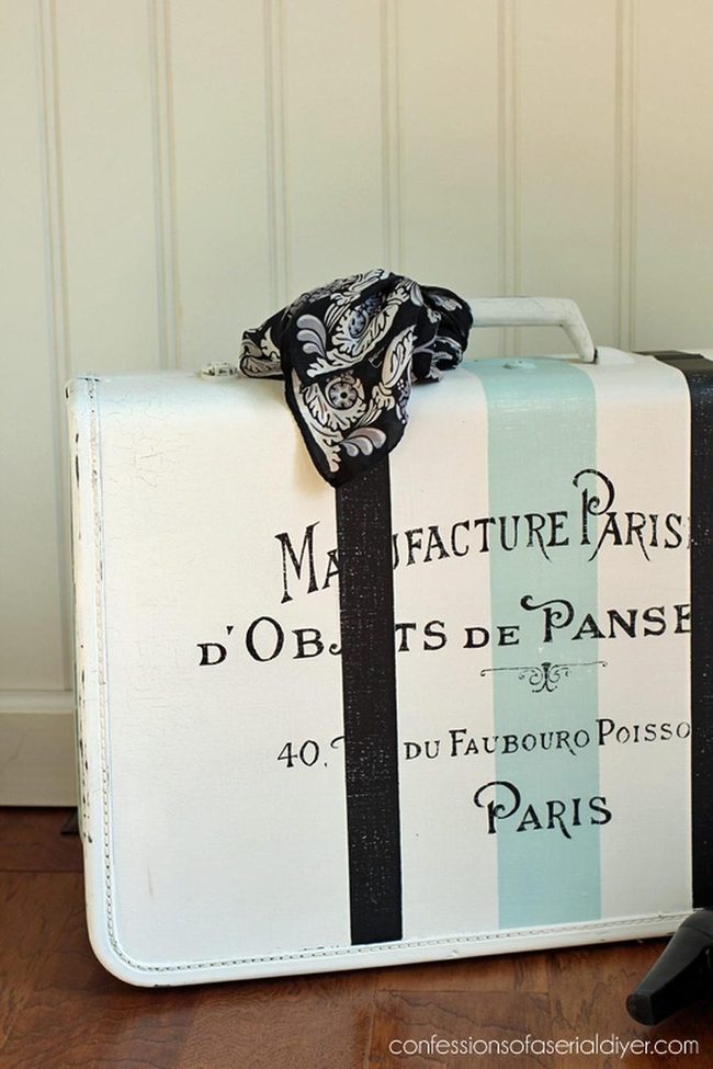 Blue-Striped Vintage Suitcase Stories