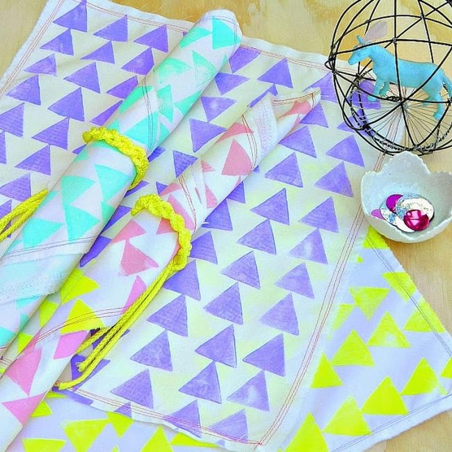 Multicolored Triangle Textiles And Brass