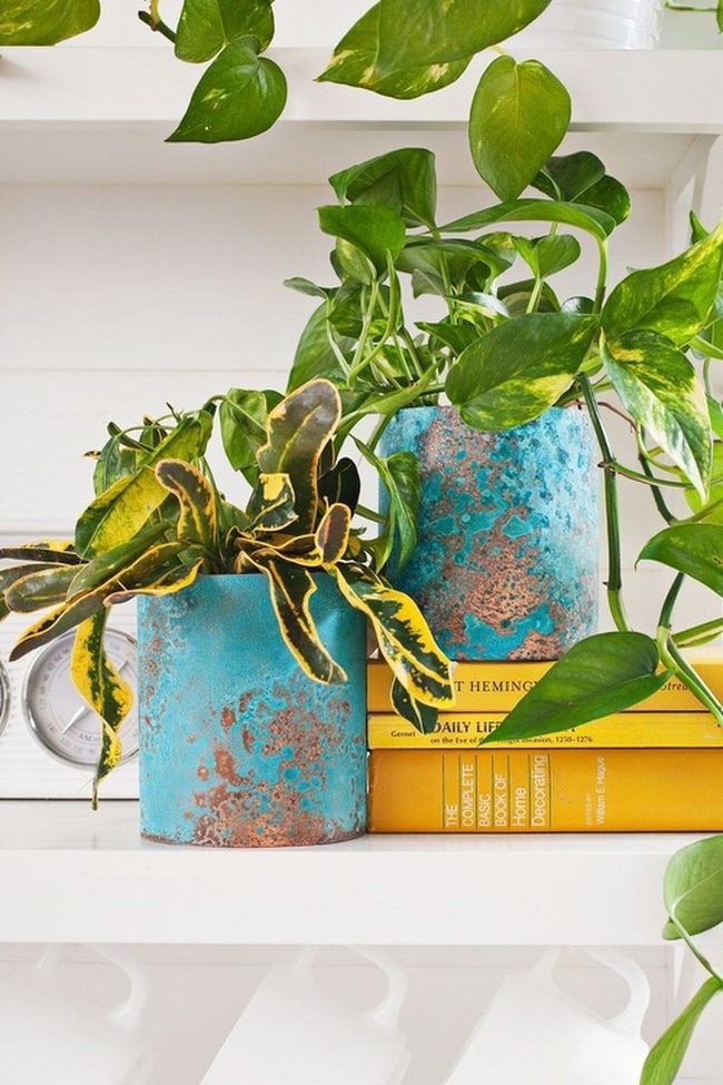 Oxidized Copper Diy Planters