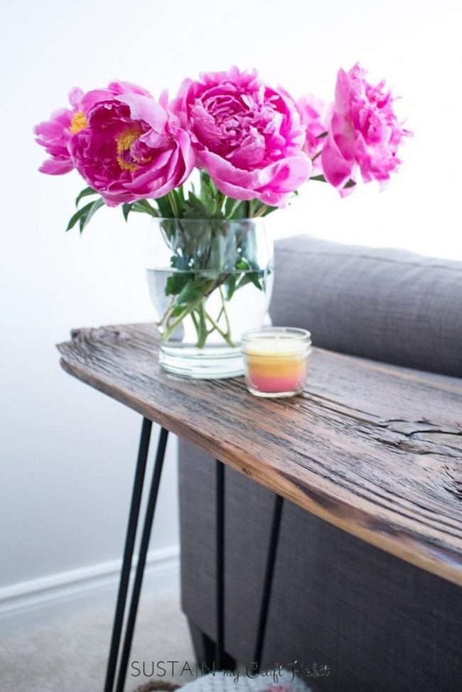 Pink Blooms, Wooden Warmth