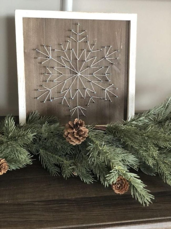 Dark Wood And Green Branches, Framed Snowflake