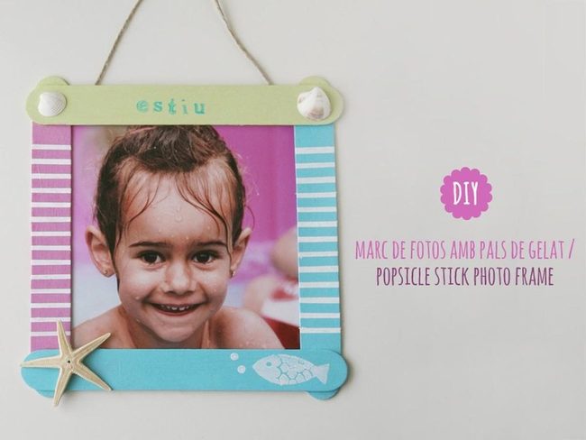 Striped Popsicle Beach Frame