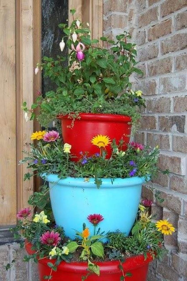 Red And Blue Flower Tower